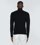 Moncler Wool and leather-trimmed cardigan