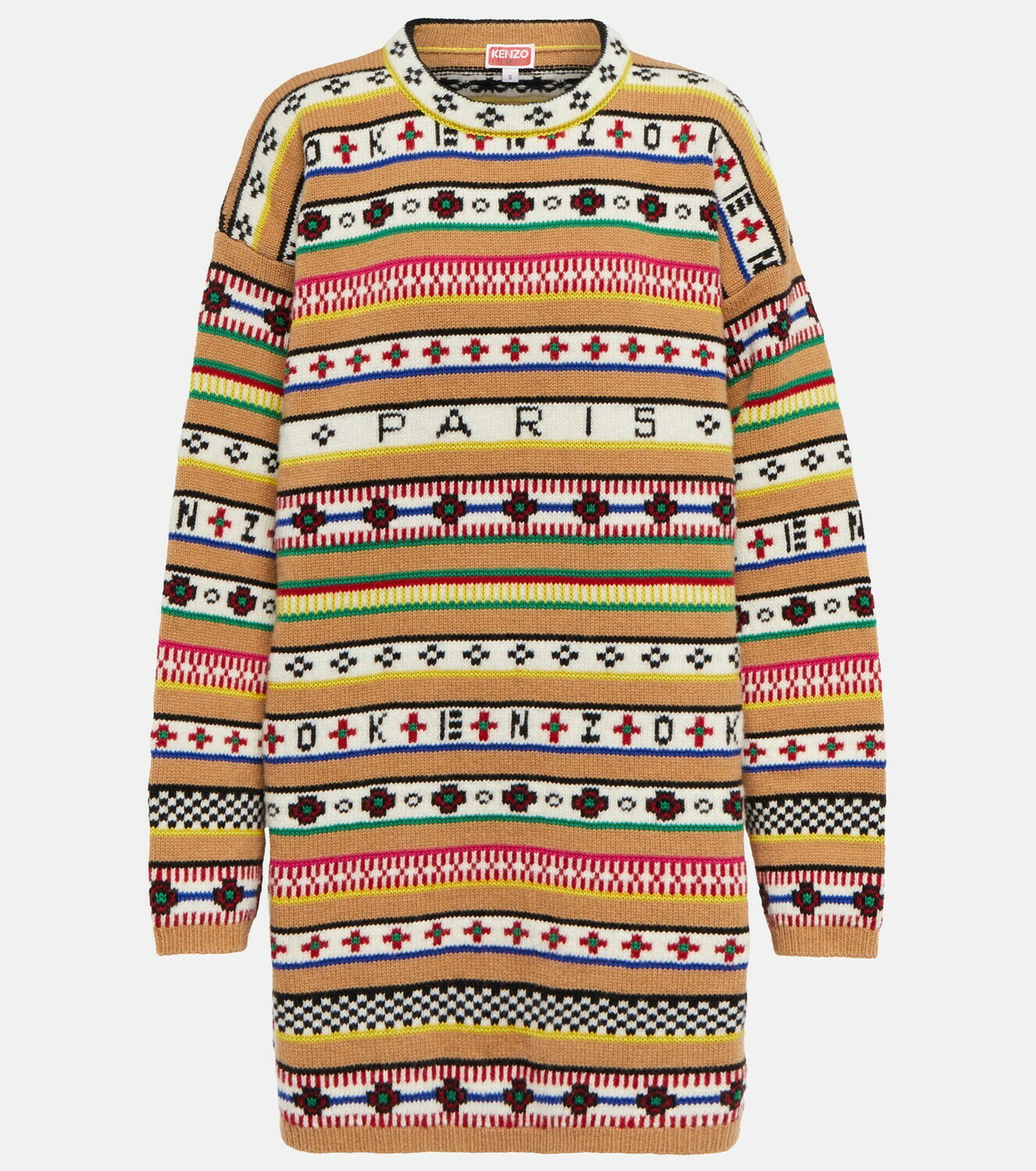 cable-knit oversized mini sweater dress Cable-Knit Round Neck Mini Sweater Dress – ClosetEnvyOnline main image 0