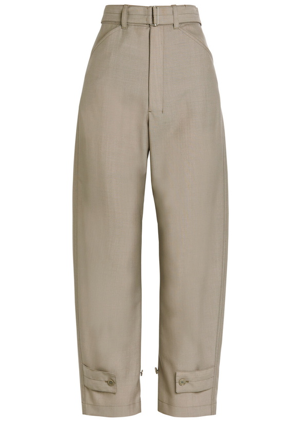 Photo: Lemaire Belted Barrel-leg Woven Trousers Taupe