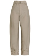 Lemaire Belted Barrel-leg Woven Trousers Taupe