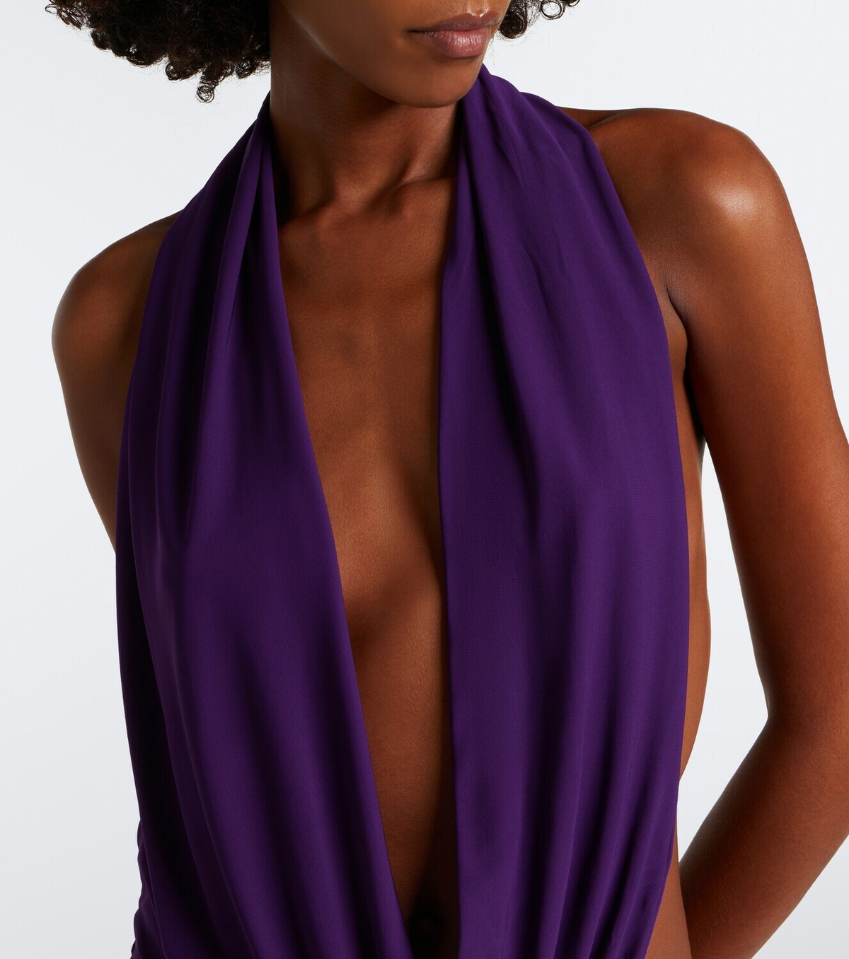Alex Perry Draped halterneck jersey gown