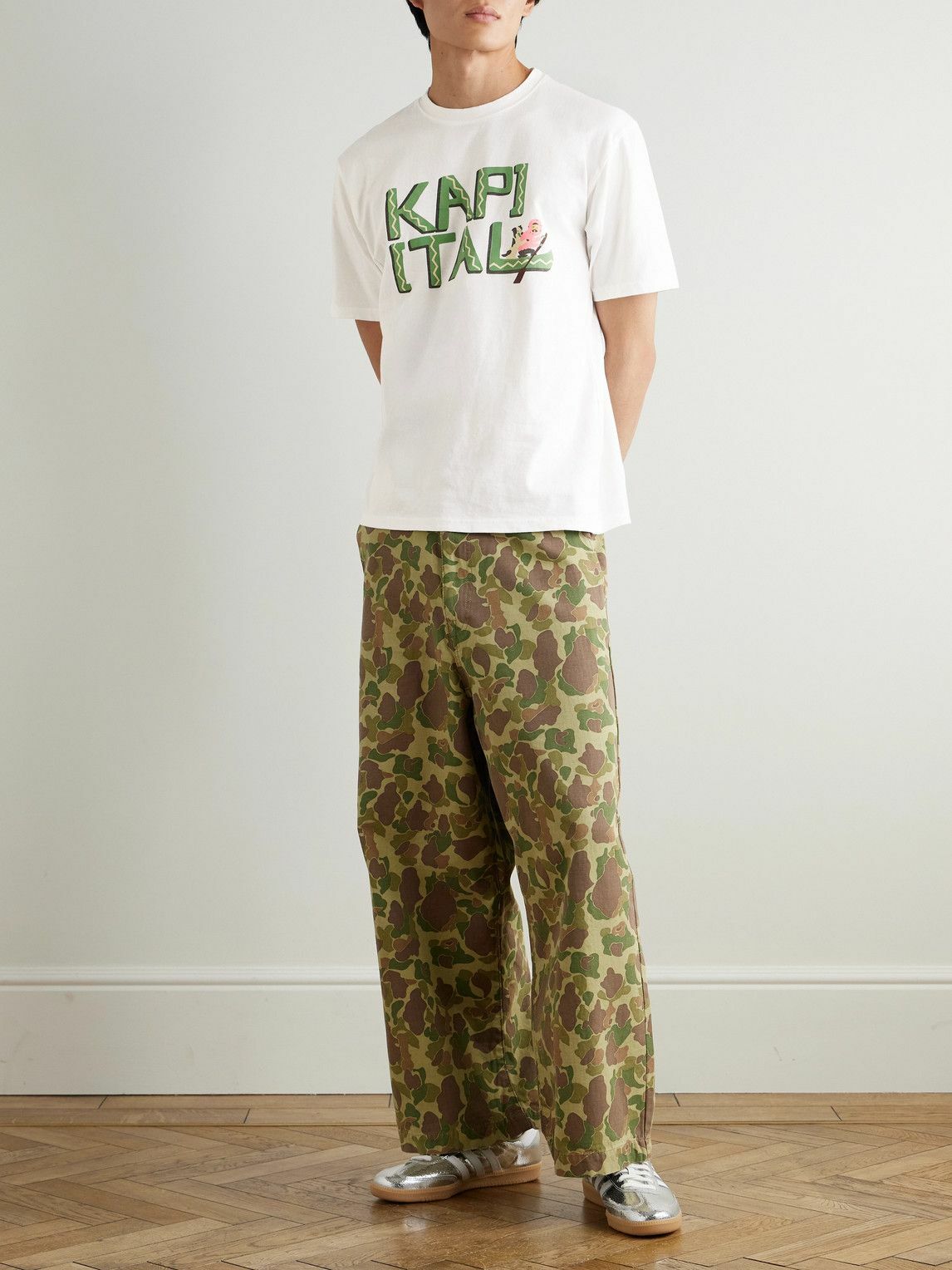 KAPITAL - Printed Cotton-Jersey T-Shirt - Green
