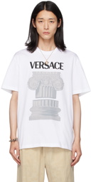 Versace White 'La Colonna' T-Shirt