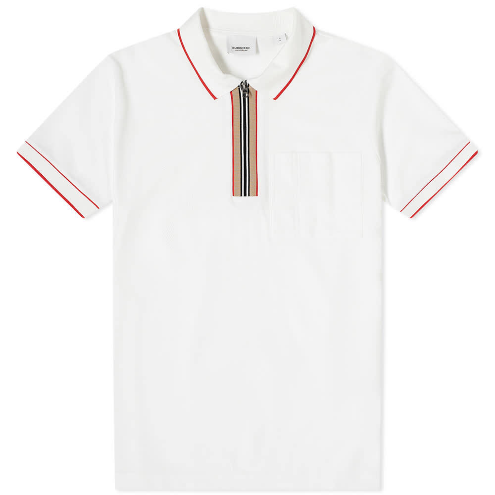 burberry check placket polo shirt