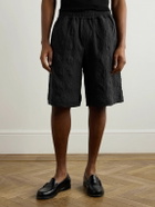 A Kind Of Guise - Saleh Wide-Leg Checked Linen and Lyocell-Blend Seersucker Shorts - Black