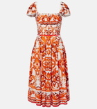 Dolce&Gabbana Majolica printed cotton poplin midi dress