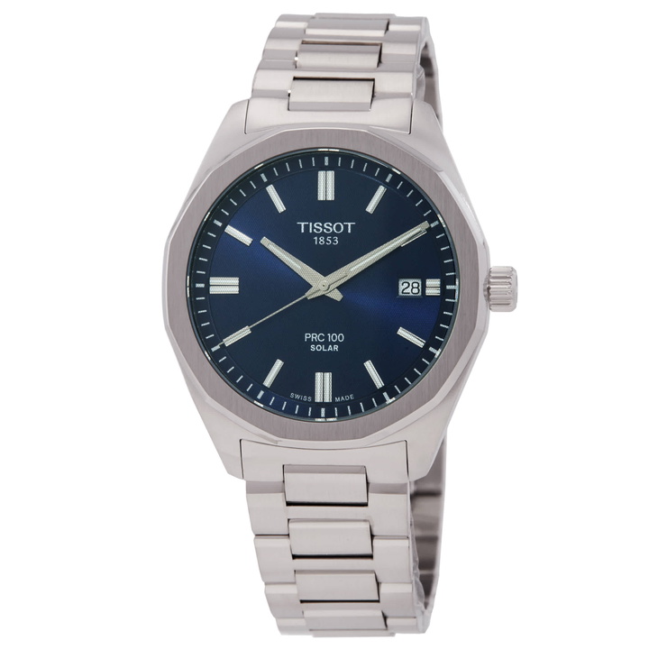 Photo: Tissot PRC Quartz Solar-Powered Blue Dial Watch T1514221104100