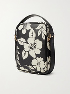 TOM FORD - Floral-Print Full-Grain Leather Messenger Bag - Black