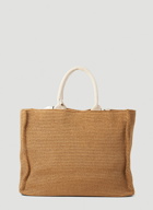 Large Logo Jacquard Tote Bag in Camel