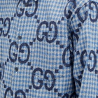 Gucci Men's Jumbo GG Check Shirt in Azure/Blue