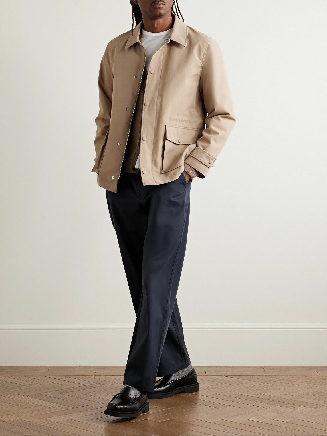 FRAME - Straight-Leg Cotton-Twill Trousers - Blue