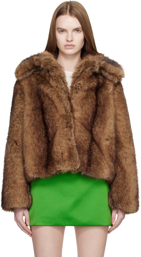 Photo: Sandy Liang Brown Kensington Faux-Fur Jacket
