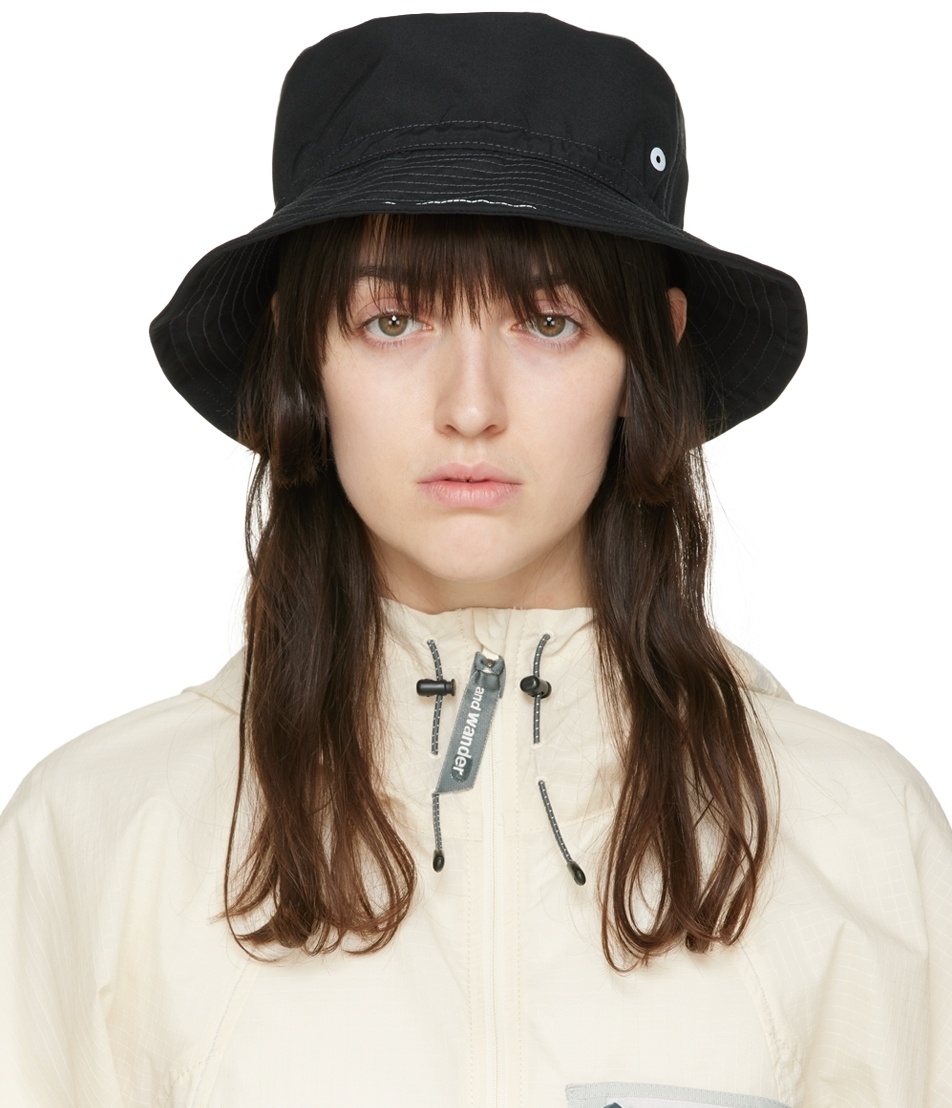 and wander Black PE/CO Bucket Hat and Wander