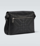 Burberry Debossed leather messenger bag
