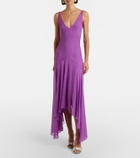 De La Vali Mystica asymmetric georgette midi dress