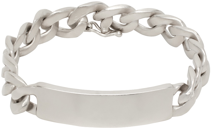 Photo: Maison Margiela Silver ID Tag Curb Bracelet