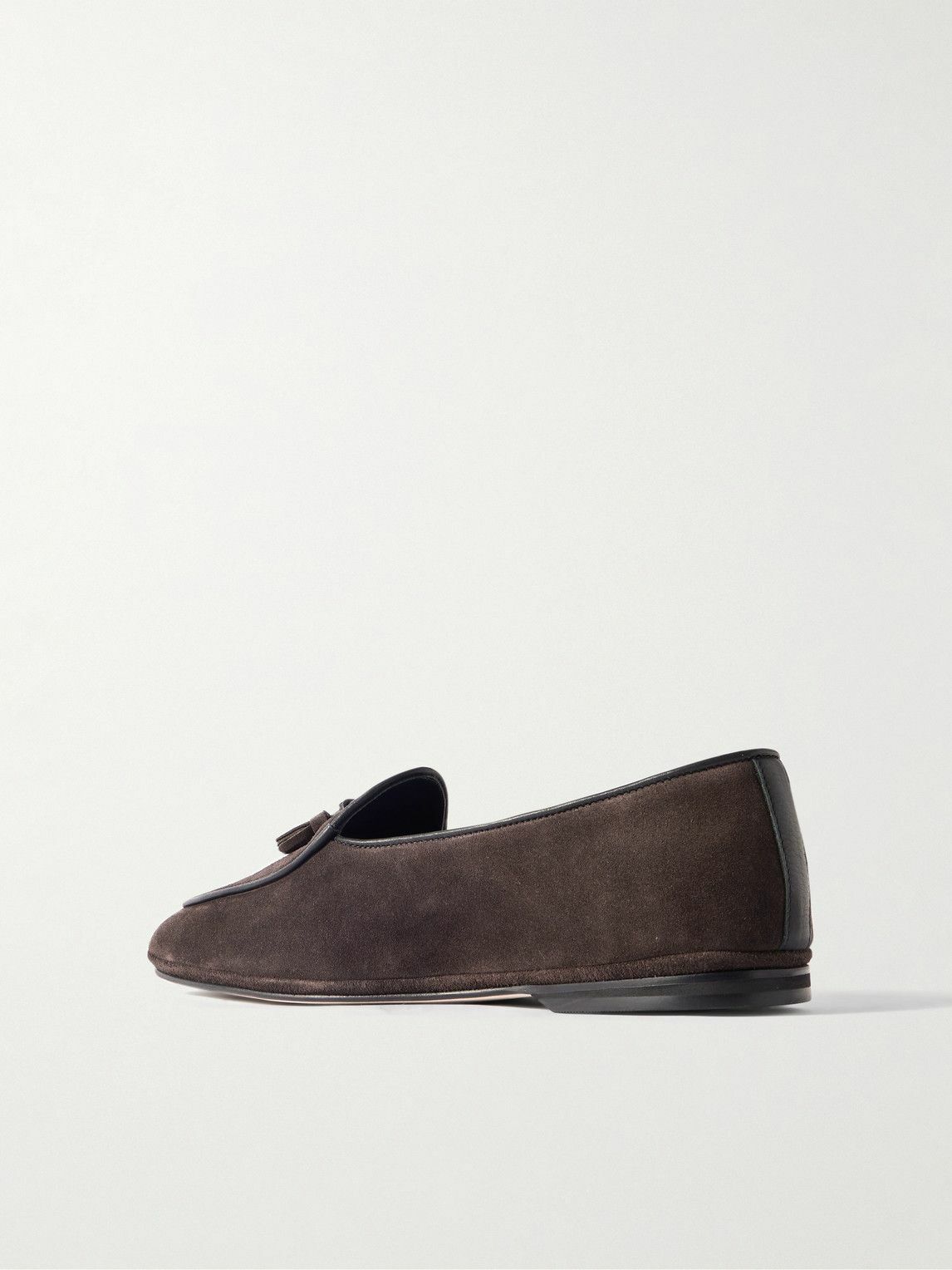 Rubinacci - Marphy Tasselled Leather-Trimmed Suede Loafers - Brown