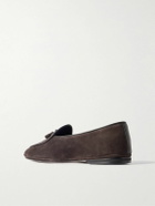 Rubinacci - Marphy Tasselled Leather-Trimmed Suede Loafers - Brown