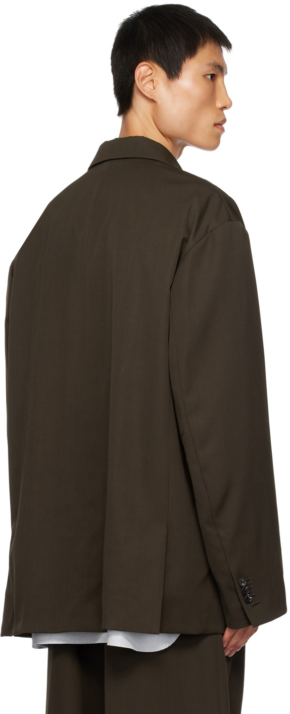 stein Khaki Peaked Lapel Blazer