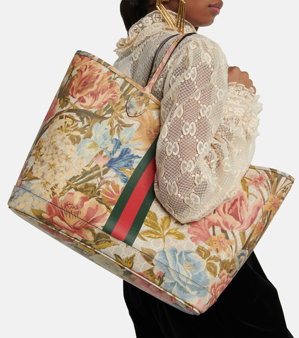 Gucci Ophidia Medium GG Flora Tote Bag