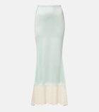 Montce Natalia lace-trimmed satin slip skirt