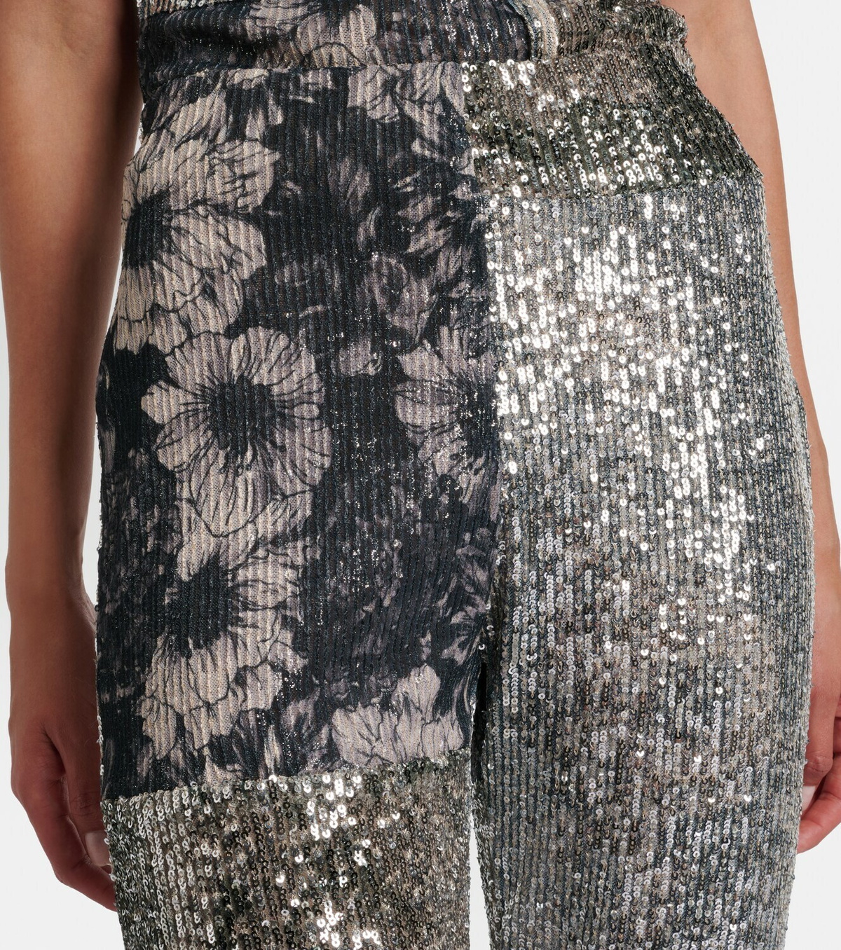 Maison Margiela Sequined patchwork slim pants