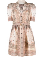 ZIMMERMANN - Bandana Print Linen And Silk Blend Mini Shirt Dress