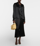 Loewe - High-rise satin culottes
