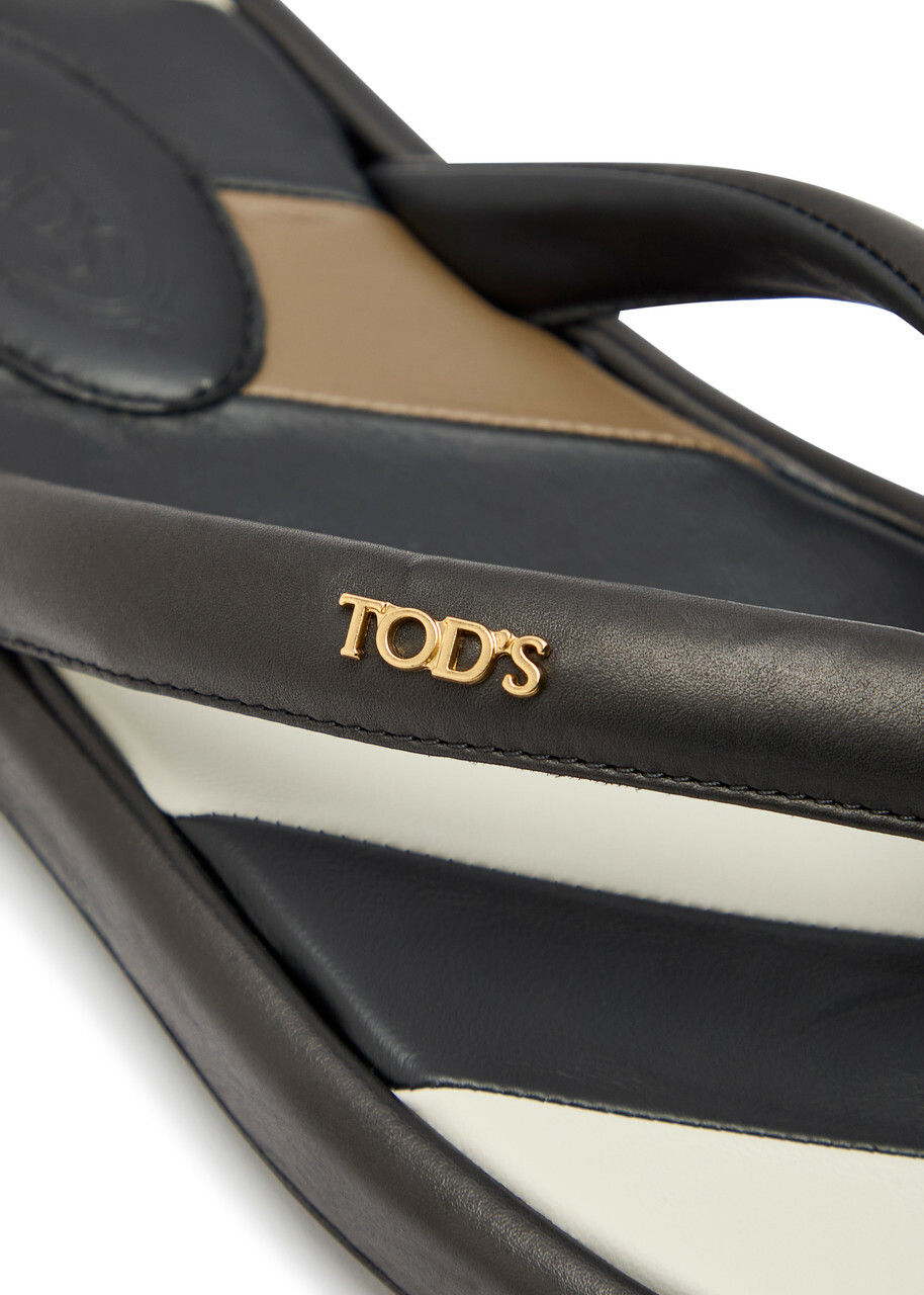 Tods Padded Leather Sandals Black