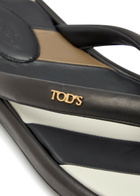Tods Padded Leather Sandals Black