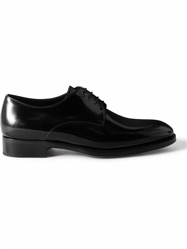 Photo: SAINT LAURENT - Adrien 25 Leather Derby Shoes - Black