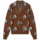 AMIRI Wes Lang Checkered Cardigan in Brown