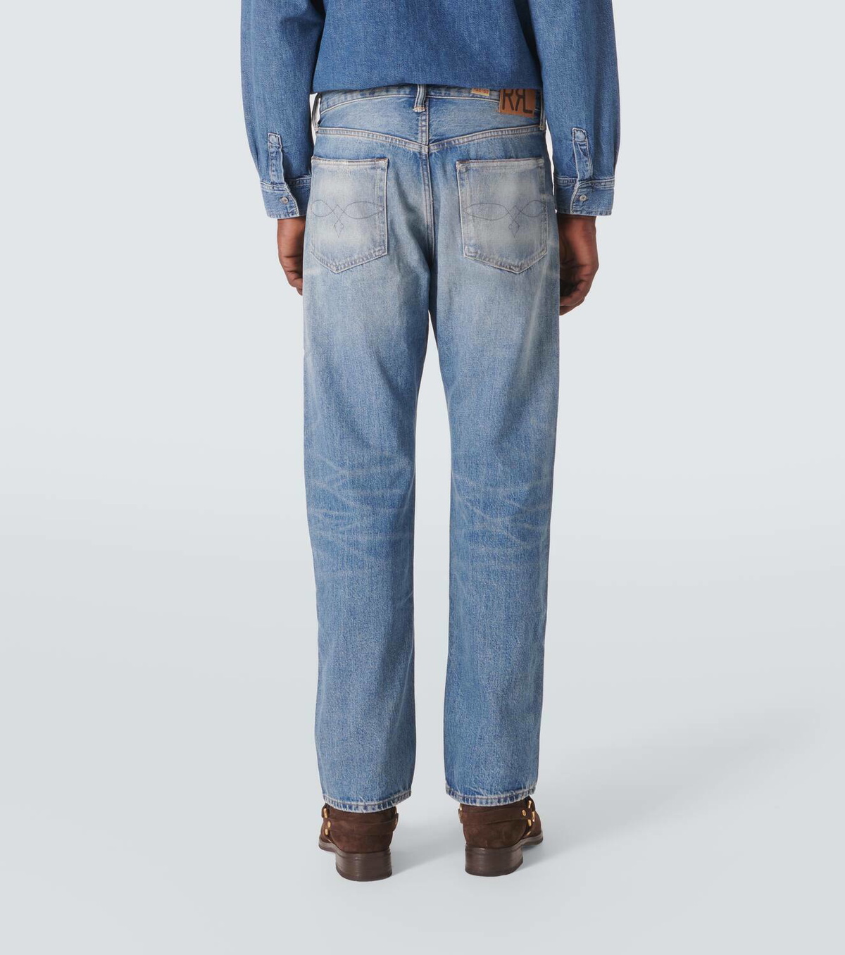 RRL Distressed low-rise straight jeans RRL RRL Distressed low-rise straight jeans RRL