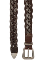 Brunello Cucinelli Braided Leather Belt Chocolate