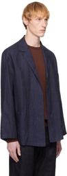 YLÈVE Navy Linen Blazer