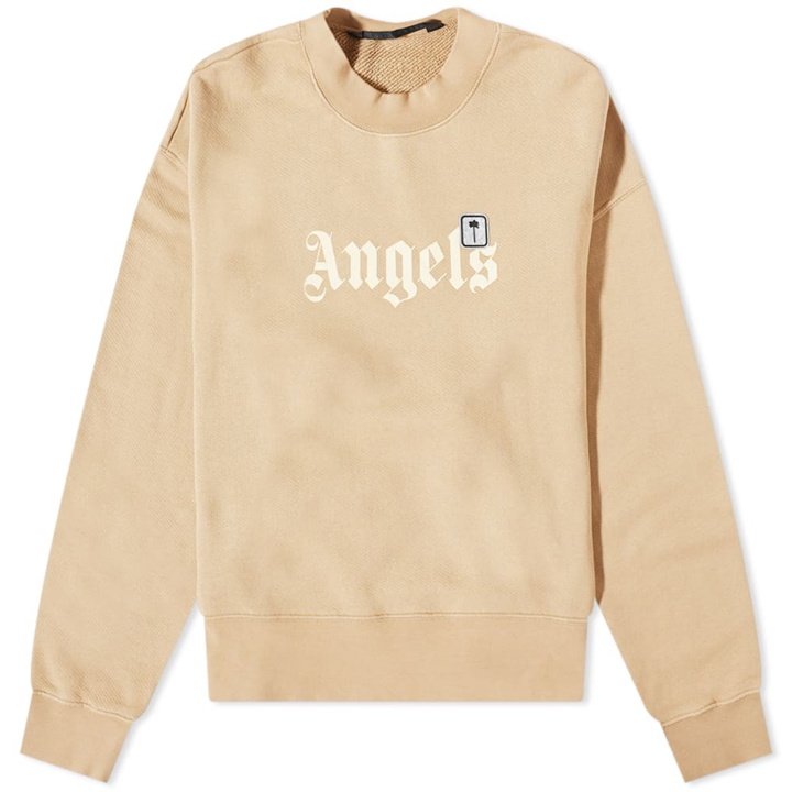 Photo: Palm Angels Men's Angels Patch Logo Crew Sweat in Black