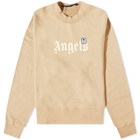 Palm Angels Men's Angels Patch Logo Crew Sweat in Black