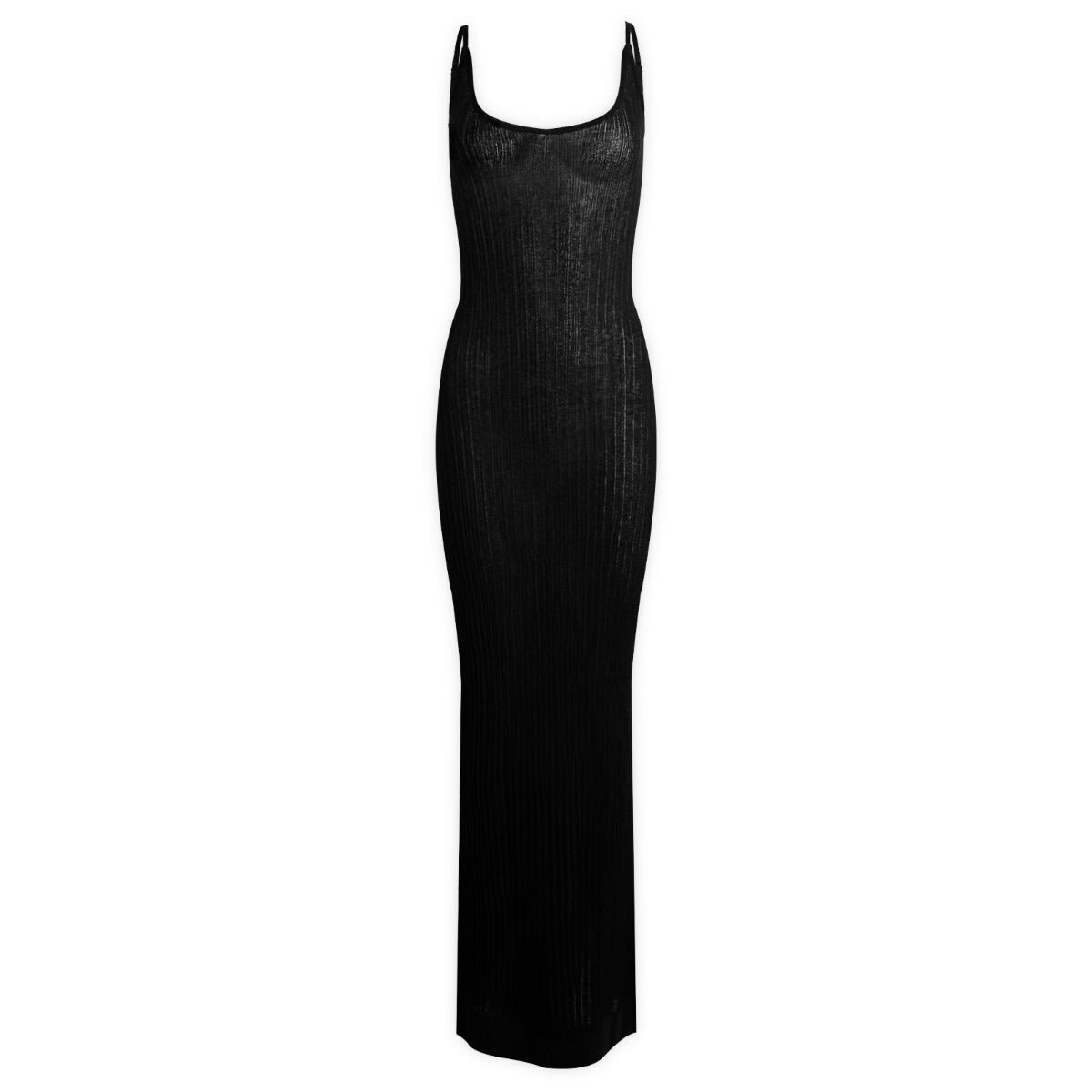 SKIMS Women's Sheer Knit Midi Dress in Onyx