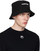 Marine Serre Black Canvas Bucket Hat