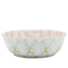 Damson Madder Women's Gingham Salad Bowl in Pink Gingham/Green Bow 