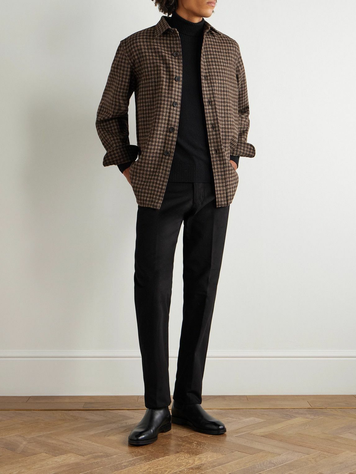 Rubinacci - Straight-Leg Cotton-Moleskin Trousers - Black