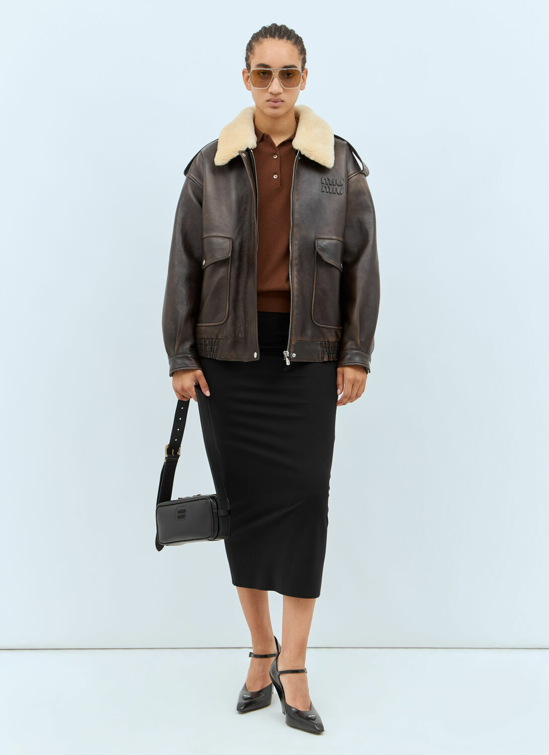 Miu Miu Padded Leather Jacket
