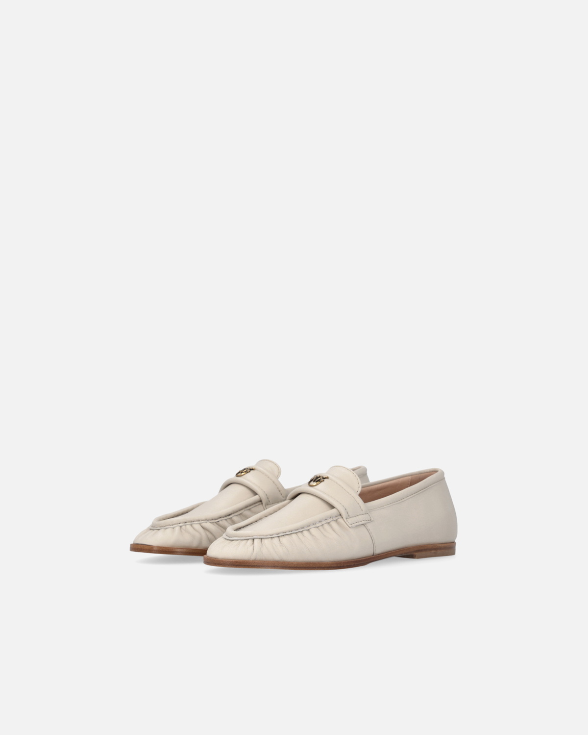 Pinko Nappa Leather Moccasins With Logo Yoghurt