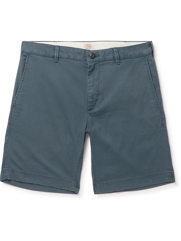 Photo: Faherty - Island Life Stretch Organic Cotton and TENCEL-Blend Twill Shorts - Blue