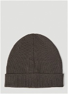 Rick Owens - Ribbed Knit Beanie Hat in Brown