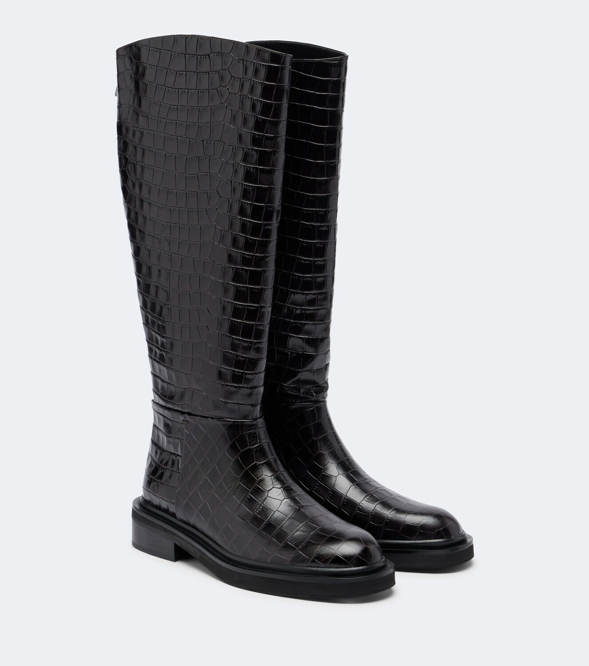 A.Emery Jude croc-effect leather knee-high boots