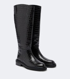 A.Emery Jude croc-effect leather knee-high boots