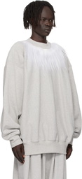 Hed Mayner Gray Fur Trim Sweatshirt