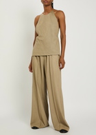 Calvin Klein Fernanda Wide-leg Wool-blend Trousers Light Brown