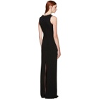 Nina Ricci Black Fringed Crepe Long Dress